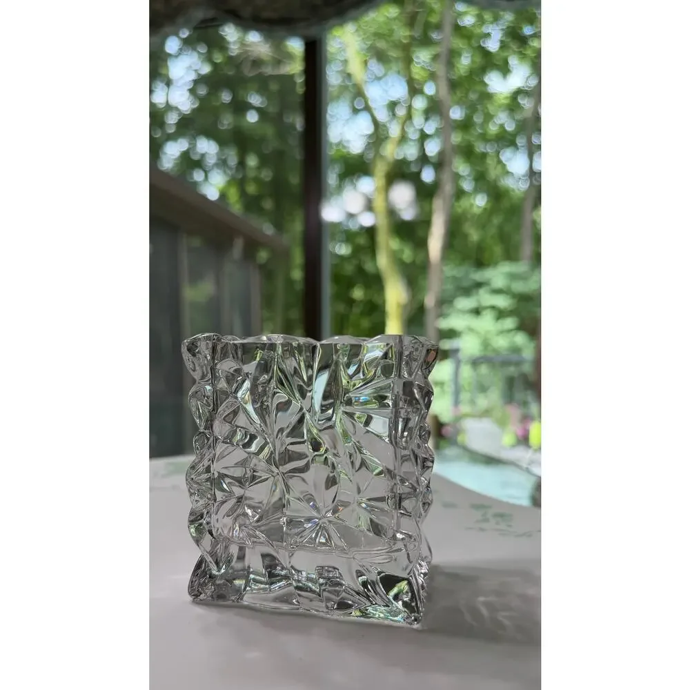 Rosenthal Studio Line Crystal Glass Bag Vase Germany Signed LN